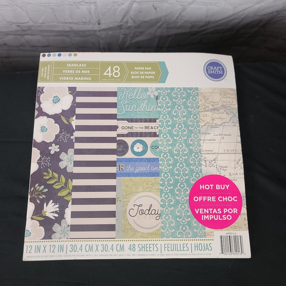 Craft Smith Paper Pad Seaglass 48 pages. 12x12